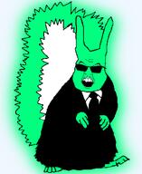 animal black_jacket central_intelligence_agency clothes federal_bureau_of_investigation glasses glowie glowing green_hair necktie series:animaljaks squirrel squirreljak subvariant:feralsquirrel suit suit_and_tie sunglasses variant:feraljak white_shirt // 680x830 // 89.5KB