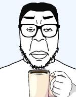 coffee cup drink hair hand holding_object subvariant:chudplier subvariant:redrawn_chudplier subvariant:redrawn_plier template variant:chudjak variant:markiplier_soyjak white_skin // 900x1150 // 28.0KB