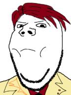 anime closed_mouth clothes hair necktie pout red_hair soyjak stubble subvariant:wholesome_soyjak umineko ushiromiya_battler variant:gapejak video_game // 600x800 // 39.6KB