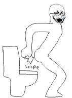 arm bald crying foot full_body hand leg open_mouth pooping toilet toilet_paper variant:cryboy_soyjak white_background wiping // 402x545 // 20.7KB