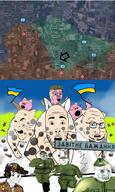 animal arm cat clothes crying excited flag glasses hair hand hands_up hat multiple_soyjaks open_mouth pig russia russo_ukrainian_war scared soyjak stubble subvariant:massjak subvariant:soyak_(concerned) subvariant:wholesome_soyjak ukraine variant:chudjak variant:fantajak variant:gapejak variant:soyak variant:unknown variant:wojak whisker wojak yellow_hair // 1197x2000 // 2.4MB