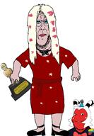 birthday blonde_hair_ bowtie cake demon dress emmy female gold high_heels horn imp lipstick mercurypoison296 moxxie_(helluva_boss) party_hat star statue that_one_fucking_picture_of_nate_being_a_smug_little_bastard trophy variant:cobbert variant:impish_soyak_ears variant:soyak vivziepop // 1912x2754 // 473.3KB