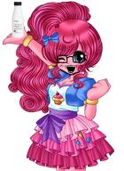 anime anime_female blue_eyes blush female glasses higurashi open_mouth pink_hair pink_skin pinkie_pie skirt soy soylent stubble subvariant:soyak_(crazed) variant:soyak white_background wrinkles // 1536x2100 // 2.9MB