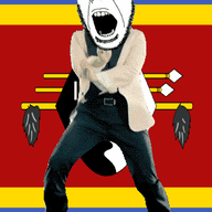 angry animated country dance eswatini flag full_body gangnam_style glasses irl open_mouth shield soyjak spear staff stubble variant:cobson // 300x460 // 507.5KB