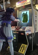 anime arcade brown_skin gun horse japanese_text text umamusume variant:alicia // 1430x2048 // 430.7KB