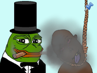 amphibian bloodshot_eyes brown_skin cigar clothes crying ear frog hanging nas:pepe negro nose pepe_the_frog rope smoke suit tongue top_hat variant:vlodson vlodcucks_lost vlodson_will_never_be_a_gem yellow_tooth // 1024x768 // 460.4KB