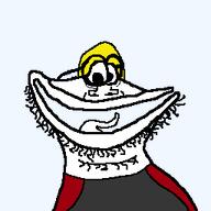 eyes glasses nate open_mouth smile soyjak tongue variant:globox_soyjak // 256x256 // 3.7KB