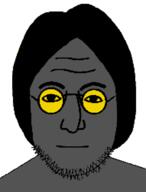 black_skin glasses hair nose soot soot_colors soyjak_party stubble variant:lennonjak // 382x501 // 11.7KB