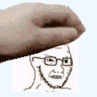 angry animated glasses hand petpet soyjak stubble tiny variant:soyak // 112x112 // 27.6KB