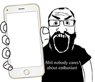 1soyjaks arm balding beard black_shirt body clothes glasses green_text greentext hand holding_object holding_phone meta:template mouth_open open_mouth phone shit_nobody_cares_about shit_nobody_cares_about_enthusiast shitnobodycaresabout snca snca_enthusiast sncae subvariant:phoneplier subvariant:phoneplier_vertical subvariant:science_lover teeth template text variant:markiplier_soyjak white_background white_text // 2293x2000 // 609.1KB