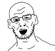 ear glasses mouth_open neck nose slanted_eyes stubble teeth torso variant:unknown wrinkles // 679x630 // 16.3KB