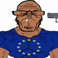 ack anhero animated anti_euro blood bloodshot_eyes brown_skin buff clothes crying ear euromutt european european_union flag flag:european_union glasses glock gun hair open_mouth red_eyes shitskin soyjak subvariant:euromutt subvariant:muscular_chud suicide tongue variant:chudjak variant:markiplier_soyjak weapon // 600x452 // 516.1KB