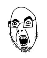 angry glasses open_mouth redraw soyjak stubble variant:cobson // 719x894 // 30.7KB