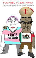 2soyjaks arm brown_skin catholic chud_troon_alliance closed_mouth clothes foot friendship full_body glasses hair hand hugging leg lips looking_at_you mexico mustache nazism pink_hair shoe shorts stubble subvariant:chudjak_front teeth tranny transgender_flag variant:bernd variant:chudjak // 1313x2111 // 500.6KB