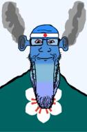 angry bald bloodshot_eyes blue blue_skin calm closed_mouth ear flag flag:japan flag:saga_todofuken flower fume glasses japan ogre_ears plant saga_todofuken seethe smoke soyjak stretched_chin stubble template todofuken transparent_background variant:markiplier_soyjak // 823x1250 // 65.3KB