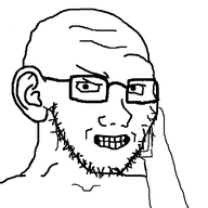 calling ear glasses holding_object phone smirk soyjak stubble variant:soyak // 828x768 // 24.5KB