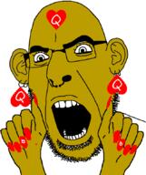 bleached brown_skin cuck ear earring glasses hand latino nose_ring open_mouth queen_of_hearts soyjak stubble variant:cobson // 723x861 // 44.5KB