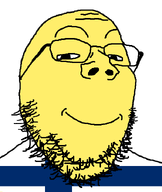 beard closed_mouth flag:finland glasses looking_at_you smile soyjak stubble subvariant:shrimpish transparent_background variant:gapejak yellow_skin // 600x712 // 30.9KB