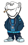 blunt chain ear earring emblem emblem:soyjak_party full_body gem hood pants_down sagging_pants smile sneakers stubble sweden thug variant:impish_soyak_ears white_skin wigger // 933x1503 // 573.6KB