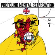 angry animal bald bell_curve black_eyes black_hole black_sclera british clenched_teeth closed_mouth country cracked_teeth dragon drool ear england flag flag:somerset flag:united_kingdom glasses hair iq iq_bell_curve mustache nightmare_fuel no_pupils profound_mental_retardation retard somerset soyjak stubble text united_kingdom variant:feraljak wrinkles // 1024x1024 // 154.1KB