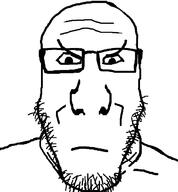 closed_mouth glasses soyjak stubble variant:ronald // 600x648 // 26.6KB