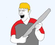 avgn blond gun insane jak red_and_black_shirt soy soyjak soyteen teen traced yellow_hair // 907x741 // 22.8KB