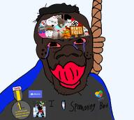 big_lips black_skin crying discord free furry jake jartycuck nigger red_lips rent rope subvariant:feralnigger variant:feraljak // 1925x1736 // 732.6KB