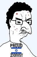 acne big_lips curly_hair eyebrows flag:israel frown glasses israel jewfro jewish_nose kike thick_eyebrows transparent_background variant:chudjak zionism // 760x1185 // 81.8KB
