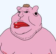 brown_hair drawn_beard drawn_moustache ear earring fat female ftm hair obese pink_skin pooner red_lips scar surgery tranny variant:meximutt // 888x849 // 15.3KB