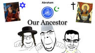 3soyjaks abraham abrahamic arabic_text arm_behind_back christian_cross christian_identity christianity closed_mouth clothes de_anti_aliased friendship glasses hair hand ibrahim icon iconography islam islamic judaism no_more_brother_wars orthodox_icon painting payot restoration smile soyjak star_(symbol) star_and_crescent star_of_david stubble text two_soyjaks variant:chudjak variant:cobson variant:feraljak // 1920x1080 // 343.7KB