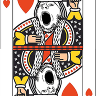 arm clothes glasses hand heart king open_mouth playing_card soyjak stubble sword variant:gapejak // 645x1000 // 612.6KB