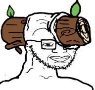 artist:doedoedoe brainlet downs_syndrome dumb glasses idiot log retard retarded smile stubble stupid subvariant:spedjak tree tree_trunk trunk variant:soyak wood // 1250x1180 // 123.5KB