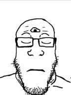 3_eyes closed_eyes closed_mouth front_facing glasses hair multiple_eyes neutral soyjak stubble subvariant:neutralplier third_eye variant:markiplier_soyjak // 600x800 // 28.3KB