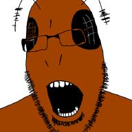 antenna brown_carapace cockroach compound_eyes glasses insects open_mouth roach stubble teeth variant:cobson // 721x720 // 37.5KB