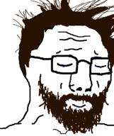 beard breaking_bad brown_beard brown_hair bryan_cranston closed_eyes closed_mouth crying glasses hair smile soyjak stubble variant:soyak walter_white // 644x770 // 17.7KB