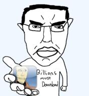 angry app apple_(company) arm closed_mouth ear glasses hair hand millions_must_die soyjak subvariant:wholesome_soyjak text variant:chudjak variant:gapejak // 1062x1150 // 4.7MB