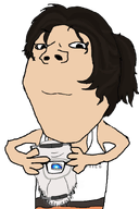 2soyjaks arm brown_hair chell clothes glasses hair hand handle holding_object intelligence_core looking_at_you meta:tagme ponytail portal portal_2 robot stubble subvariant:gapejak_female tank_top test_subject variant:feraljak variant:gapejak wheatley // 600x900 // 207.4KB