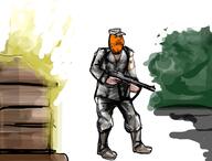 army artist:romanian_schizo burning bush crouching dirlewanger_brigade forest frootcord frootism mp40 no_glasses orange_skin variant:gapejak wood world_war_2 // 927x707 // 331.8KB