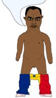 angry brown_skin closed_mouth ear full_body glasses hair naked nsfw penis romania small_penis soyjak speech_bubble speech_bubble_empty subvariant:chudjak_front subvariant:obsessedchud variant:chudjak // 830x1440 // 157.4KB