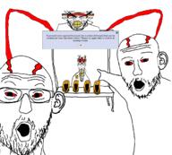 8kun ear glasses honey multiple_soyjaks qanon red_eyes soyjak sproke stubble text variant:markiplier_soyjak variant:two_pointing_soyjaks variant:unknown yellow_teeth // 1366x1230 // 221.2KB