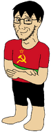 black_hair communism flag:transnistria glasses hair hammer_and_sickle stubble that_one_fucking_picture_of_nate_being_a_smug_little_bastard transparent_background variant:soyak // 508x1325 // 49.6KB