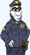 clothes coaltent_cop glasses gun idubbbz police smile soyjak stubble variant:dubbbzjak // 300x541 // 11.1KB