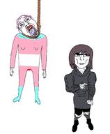 2soyjaks ack anhero arm bloodshot_eyes boymoder clothes crying female full_body hair hand hanging kurumi_nanase leg menhera_chan muscles neovagina open_mouth rope soyjak subvariant:unbotheredchud suicide tongue tranny variant:bernd variant:chudjak // 1192x1444 // 146.0KB