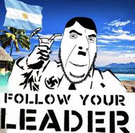 adolf_hitler argentina beach closed_mouth clothes coat flag flag:argentina hair mustache nazism necktie smile soyjak stubble text variant:cobson // 1280x1265 // 1.4MB