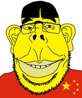china closed_mouth ear eunice flag flag:china glasses grin slant_eyes soyjak stubble variant:obsjak yellow_skin // 1030x1222 // 85.4KB