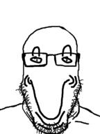 closed_mouth glasses meta:possibly_duplicate no_nose smile soyjak stubble variant:markiplier_soyjak // 600x800 // 47.8KB