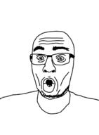 clothes glasses open_mouth soyjak stubble variant:unknown // 496x674 // 35.2KB