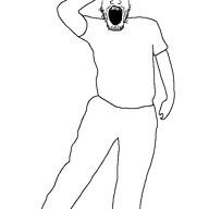 animated arm clothes dance fat fortnite full_body glasses hand leg open_mouth soyjak stubble variant:markiplier_soyjak // 550x850 // 41.6KB