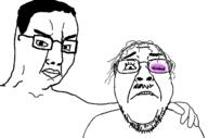 2soyjaks arm body bruise bruised_eye frown hair hand looking_at_you soyjak template variant:bernd variant:chudjak // 1265x834 // 96.6KB