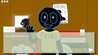 B_B_GHAST_(namefag) Warrior-Z(user) animal arm bald bite black_skin blue blush closed_mouth cringe entiral_(user) eyes game glasses hair looking_at_you meta:delete meta:warrior_z_delete_this nsfw open_mouth raised smile sweet_sweet_cake text variant:soytan video white_skin yellow_hair // 1920x1080, 29.8s // 58.7MB